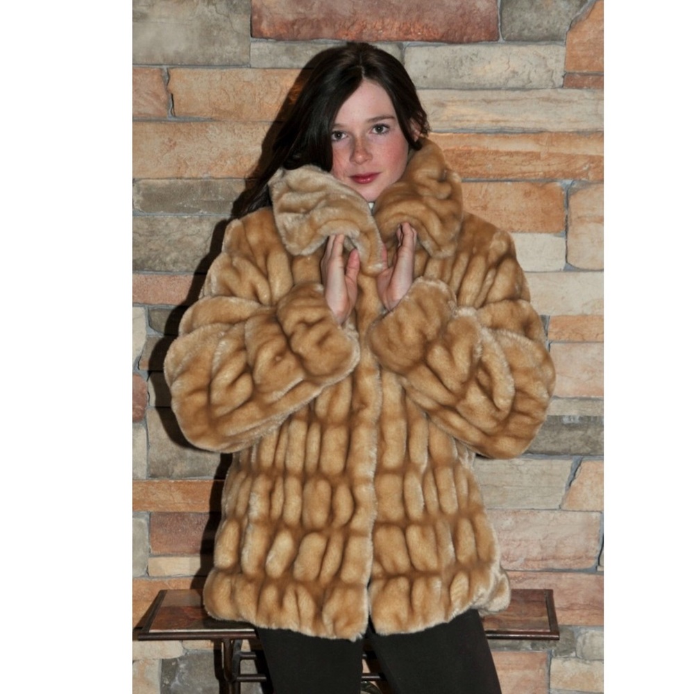 Champagne Chinchilla Faux Fur Coat